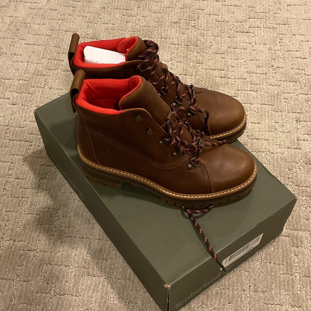 Timberland Brown Boots with Red Interior
